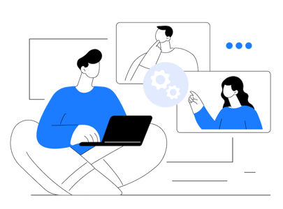 remote team cartoon remote team cartoon